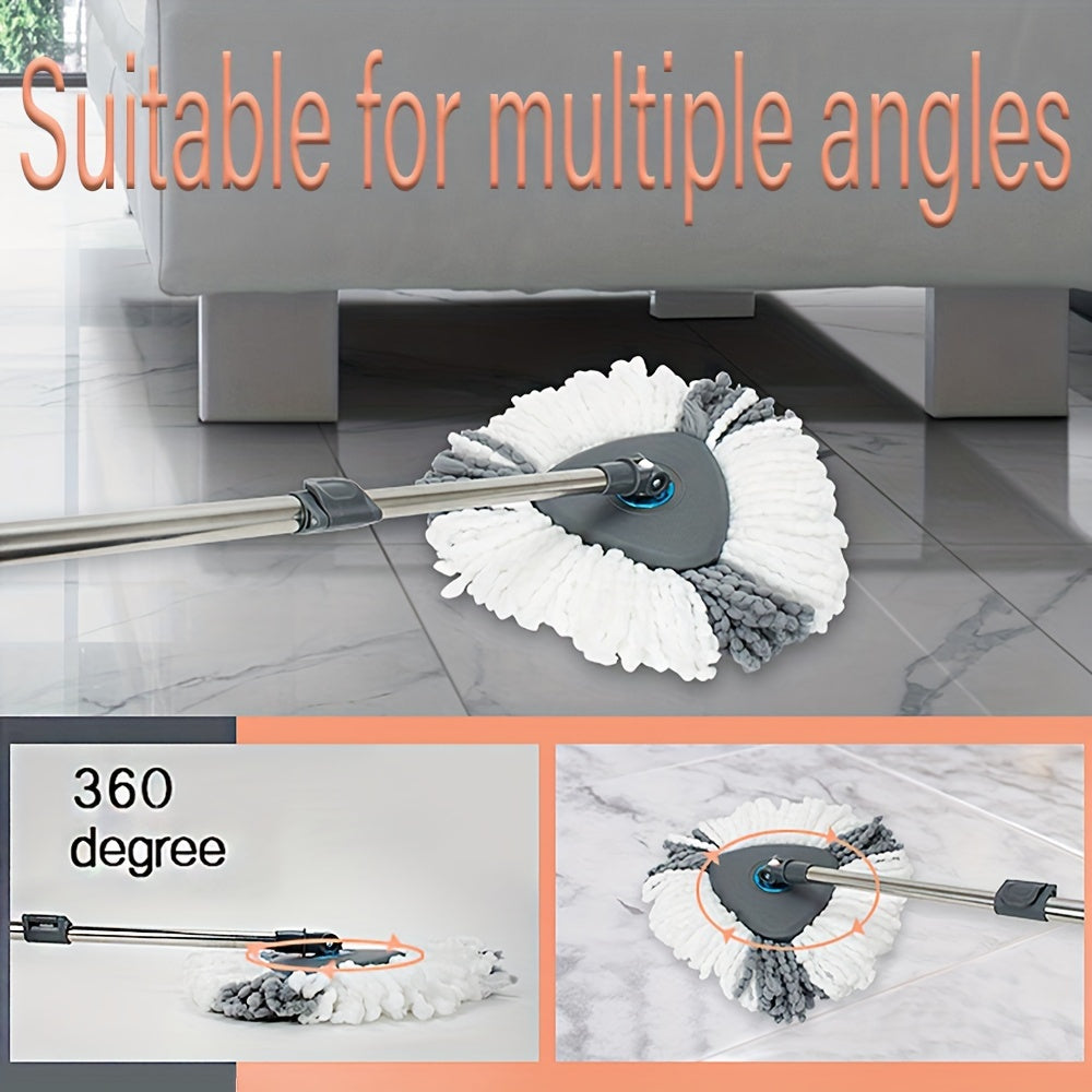Triangle Rotating Mop Set with Square Bucket and Water Separation for Hardwood and Tile Floors