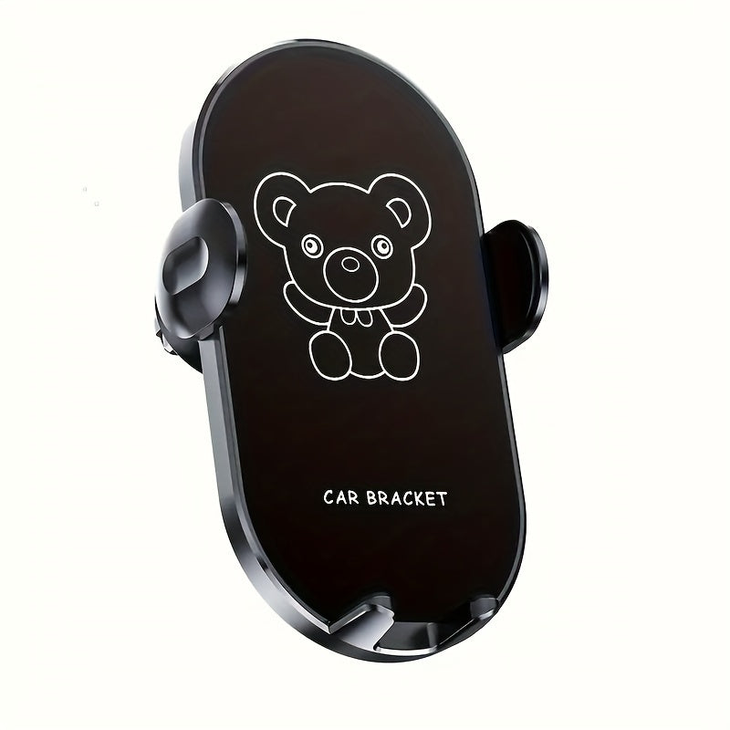 Car Phone Holder ABS Material Cute Bear Cartoon Dashboard Air Vent Mount