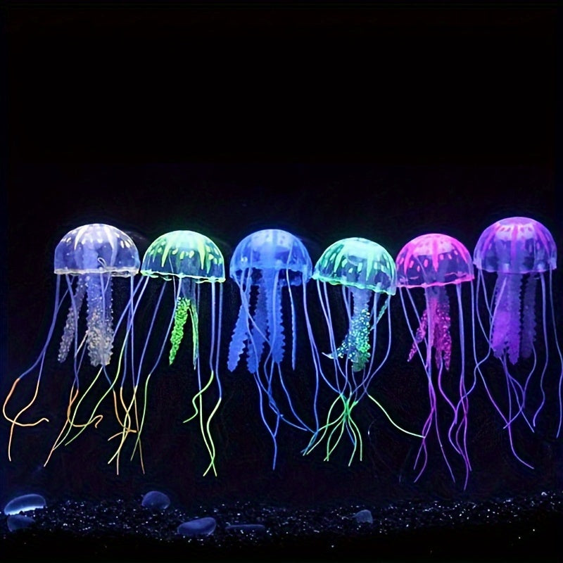 Fluorescent Luminous Silicone Jellyfish Aquarium Decoration for Fish Tanks