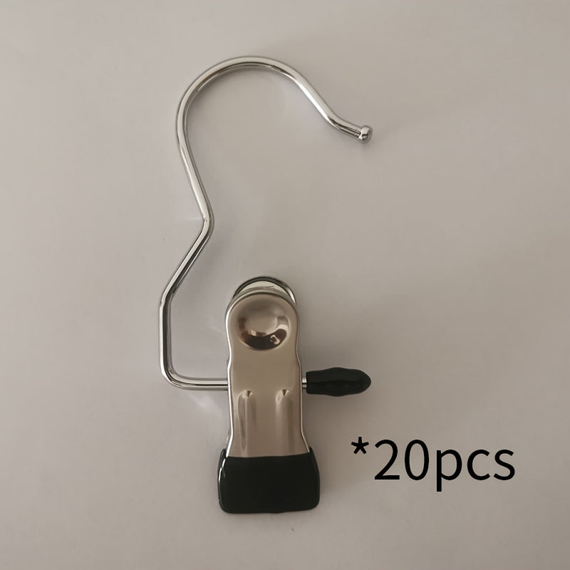 Stainless Steel Laundry Clips with Hooks for Socks and Clothes Organization