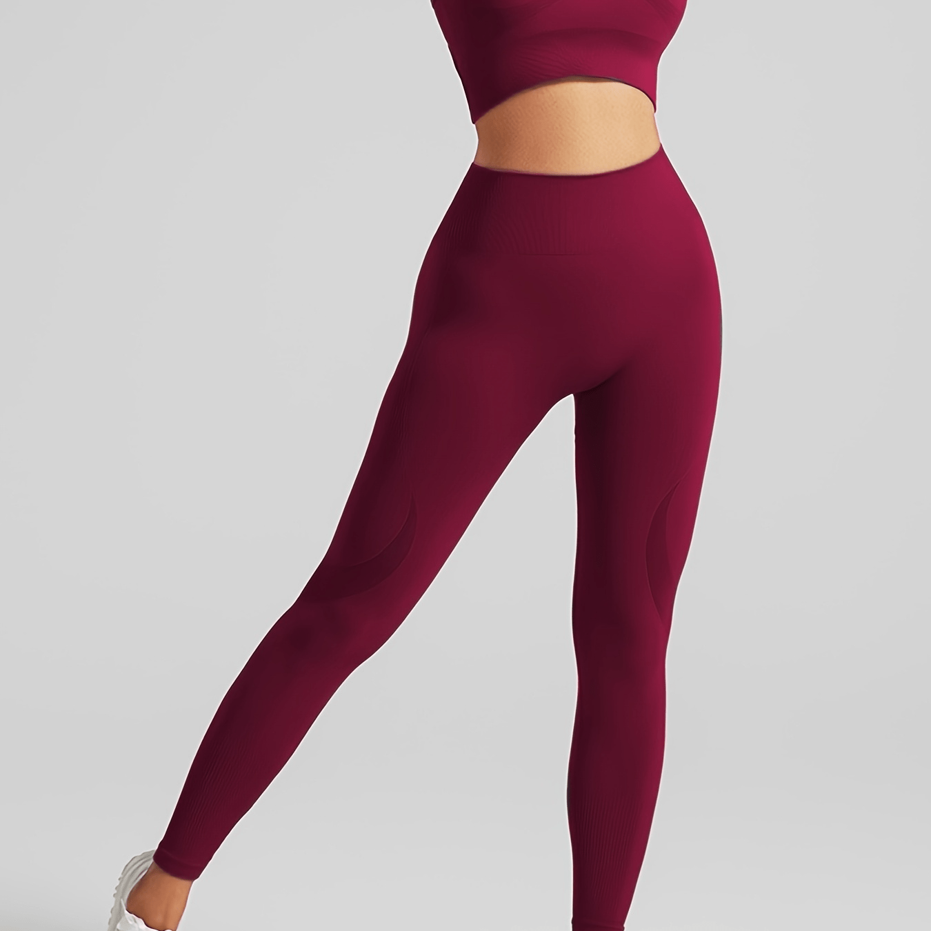 High-Waist Yoga Set with Shockproof Sports Bra and Quick-Dry Leggings Nylon Spandex Non-Transparent