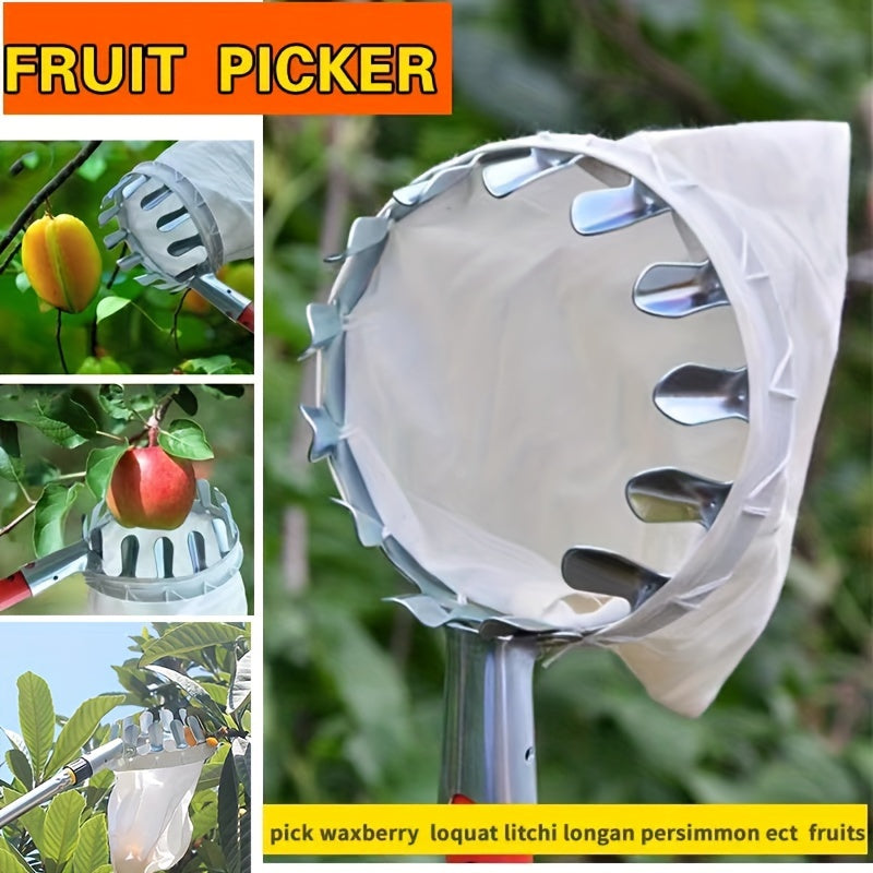 Stainless Steel Fruit Picker Tool for Apples Oranges Pears with Pruning Shears