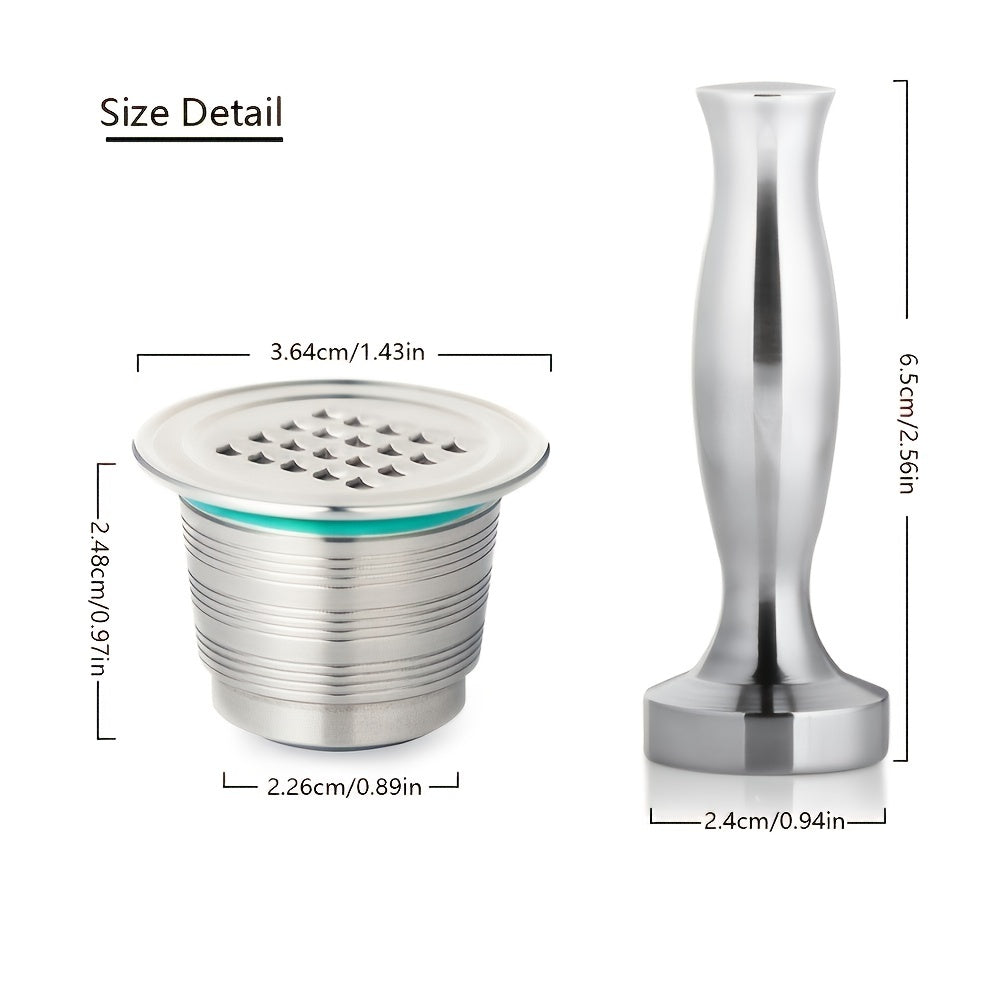 Stainless Steel Reusable Coffee Pods for Nespresso Machines Set of 1-4