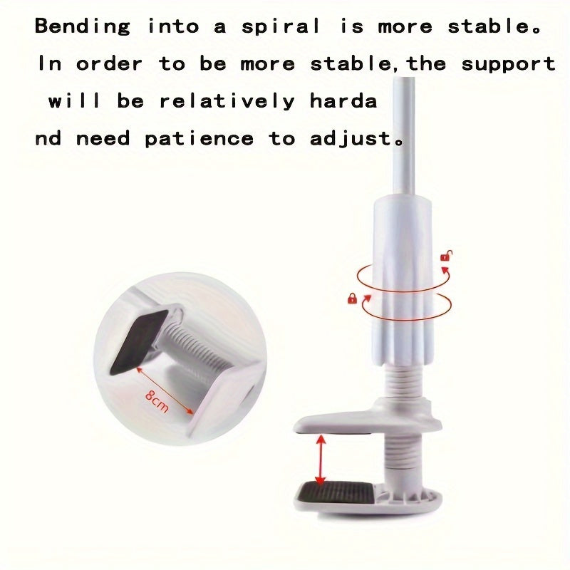 Soporte ajustable para teléfono con cuello de ganso y rotación de 360°, con pinza de escritorio impermeable de PVC para teléfonos inteligentes de hasta 13.97cm