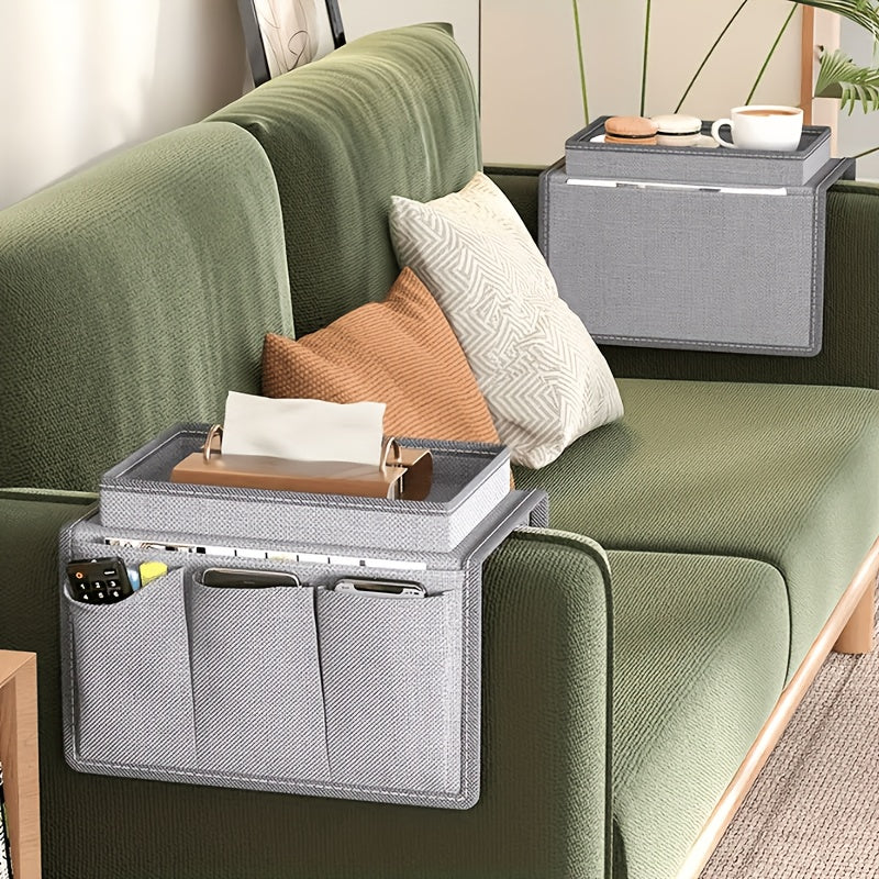Hanging Storage Bag for Sofa and Chair Non-Woven Fabric Gray Organizer