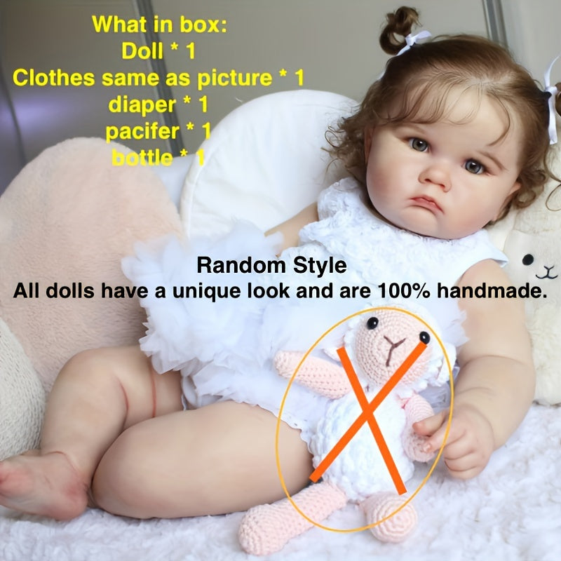 24-Inch Realistic Reborn Baby Doll with Soft Vinyl Body 3D-Paint Skin for Girls