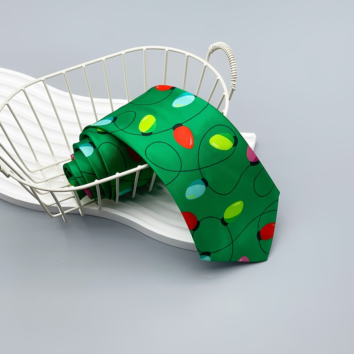 Men's Christmas Tie Woven Polyester with Santa Snowman and Tree Designs