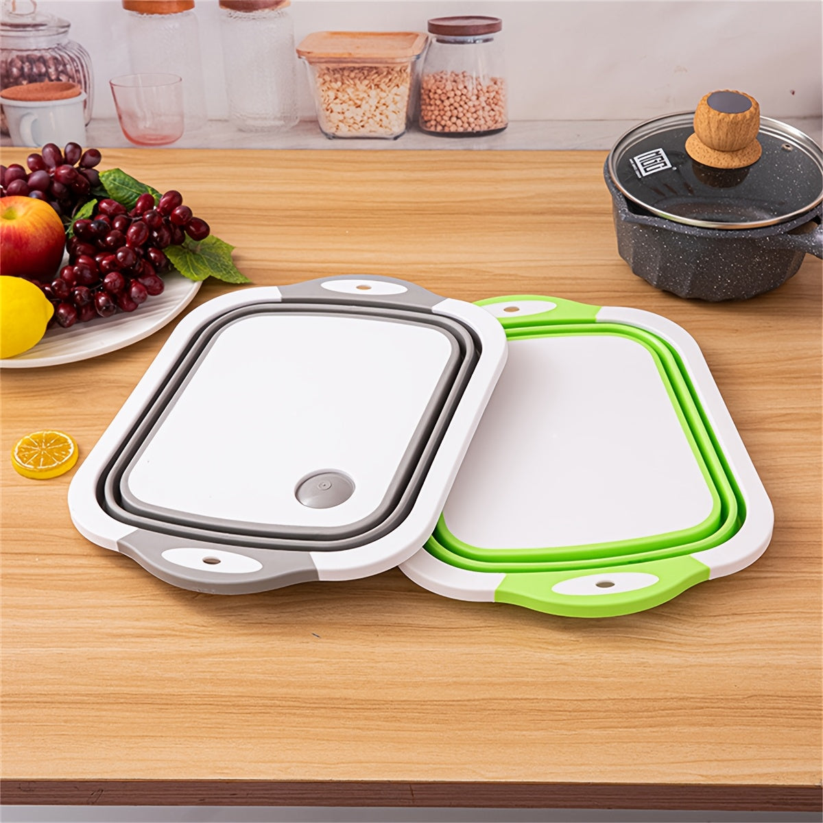 Camping Cutting Board Set with Washbasin for RV and Camper Kitchens