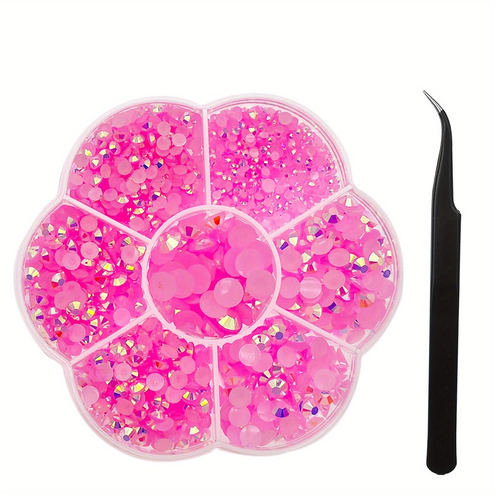 Resin Pearls Set 3600 Pieces Half Round Flat Bottom for Nail Art Jewelry and Makeup 3mm-9mm