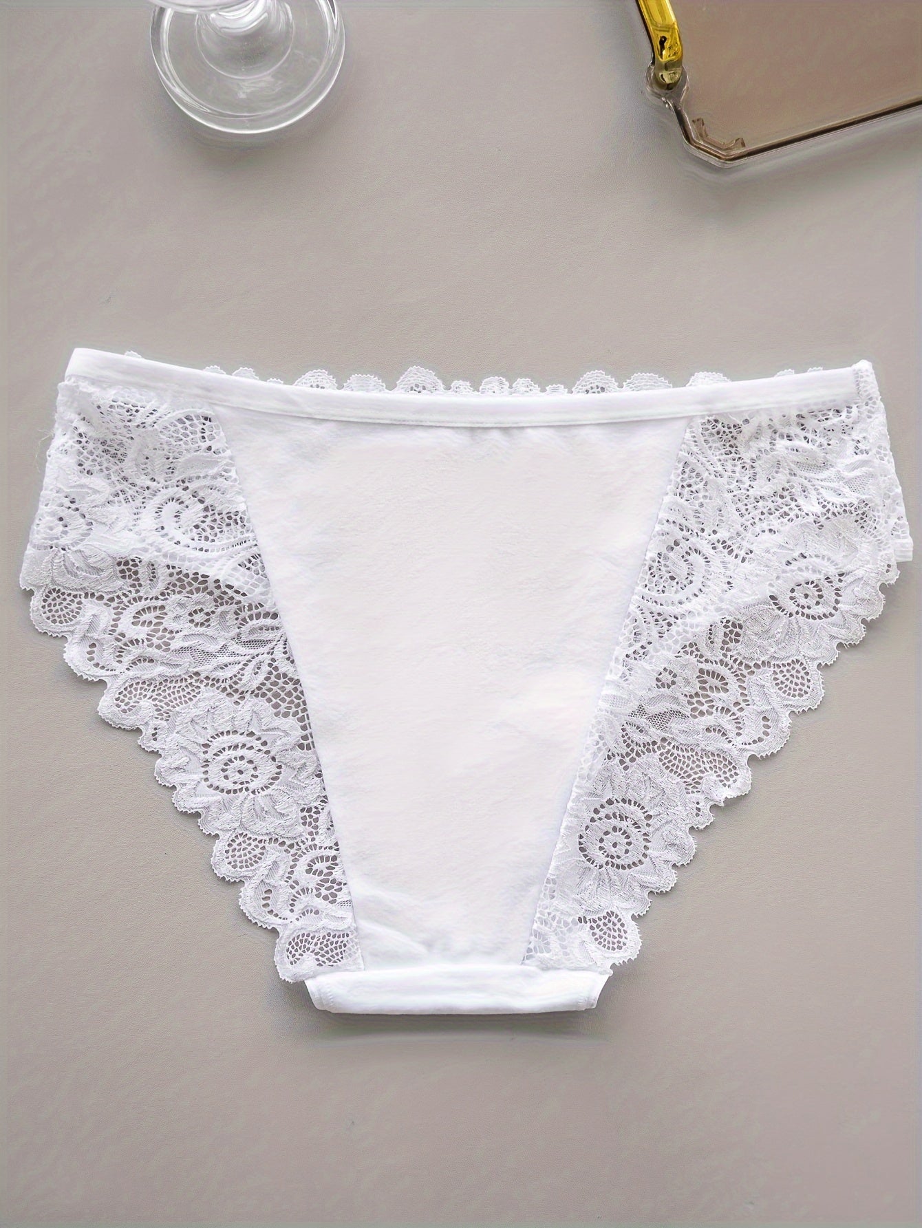 Women's Lace Panties with Scallop Trim, Comfortable Sexy Lingerie