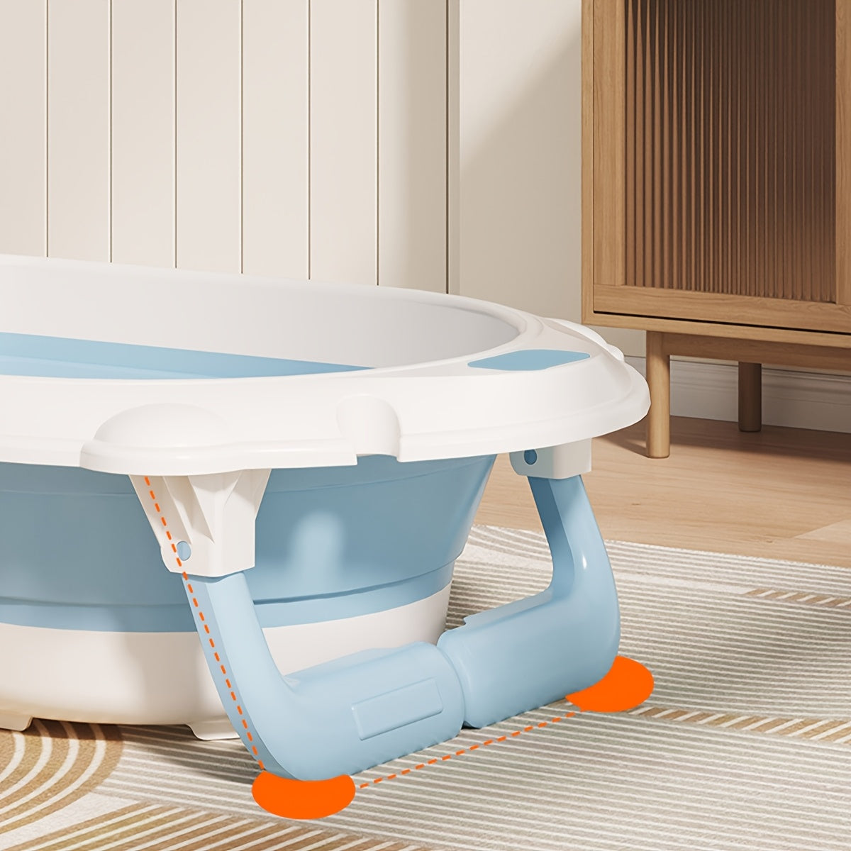 Portable Infant Bathtub with Breathable Cushion and Dual-Function Wash Basin Toddler Bath Seat