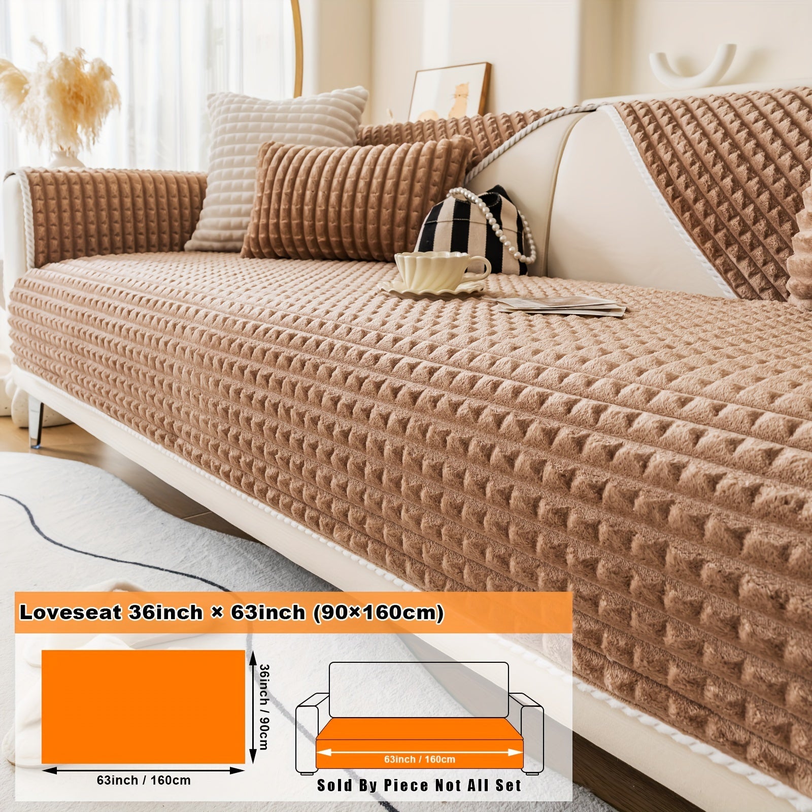 Нескользящая плюшевая накидка на диван для всей мебели, безопасная для домашних животных, легко очищается