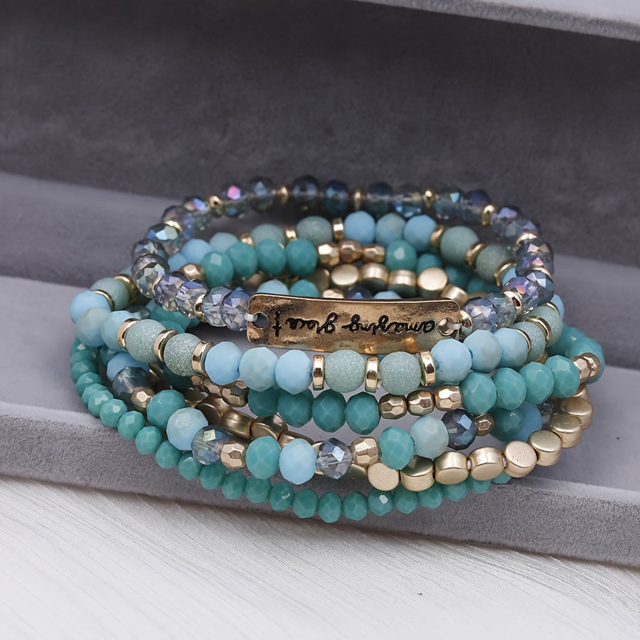 Rang-barang bo'yashli bejirimli taqinchoq to'plami ayollar uchun elastik kengaytiriladigan qabilaviy dizayn bayram zargarlik buyumlari