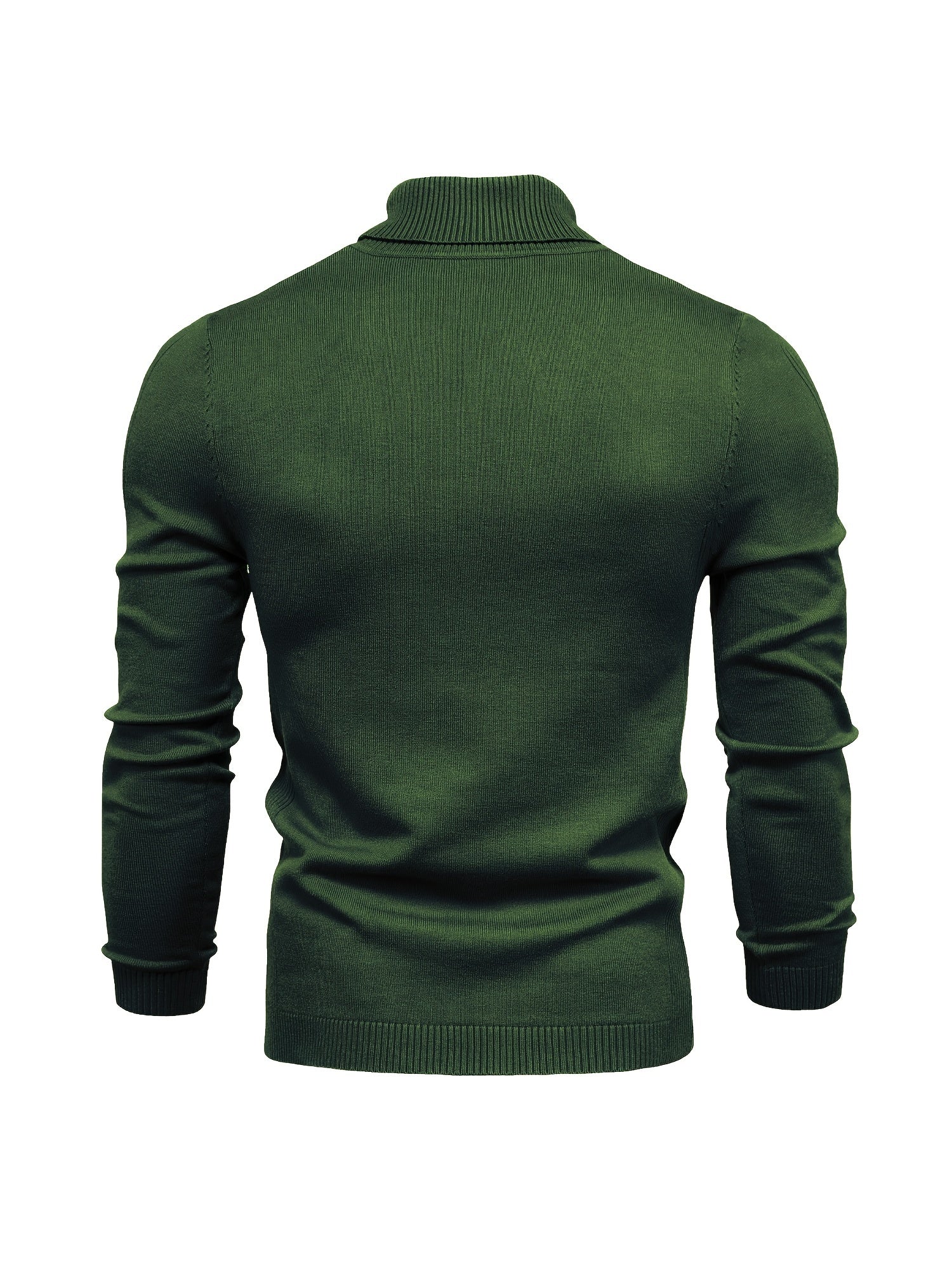 Suéter de cuello alto de viscosa de alta elasticidad para hombre, color sólido, estilo casual de invierno, ajustado