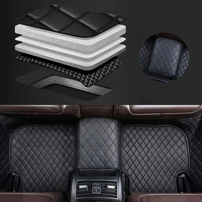 All-Weather Car Floor Mat PU Leather Durable Dirt-Resistant Fit for Sedan