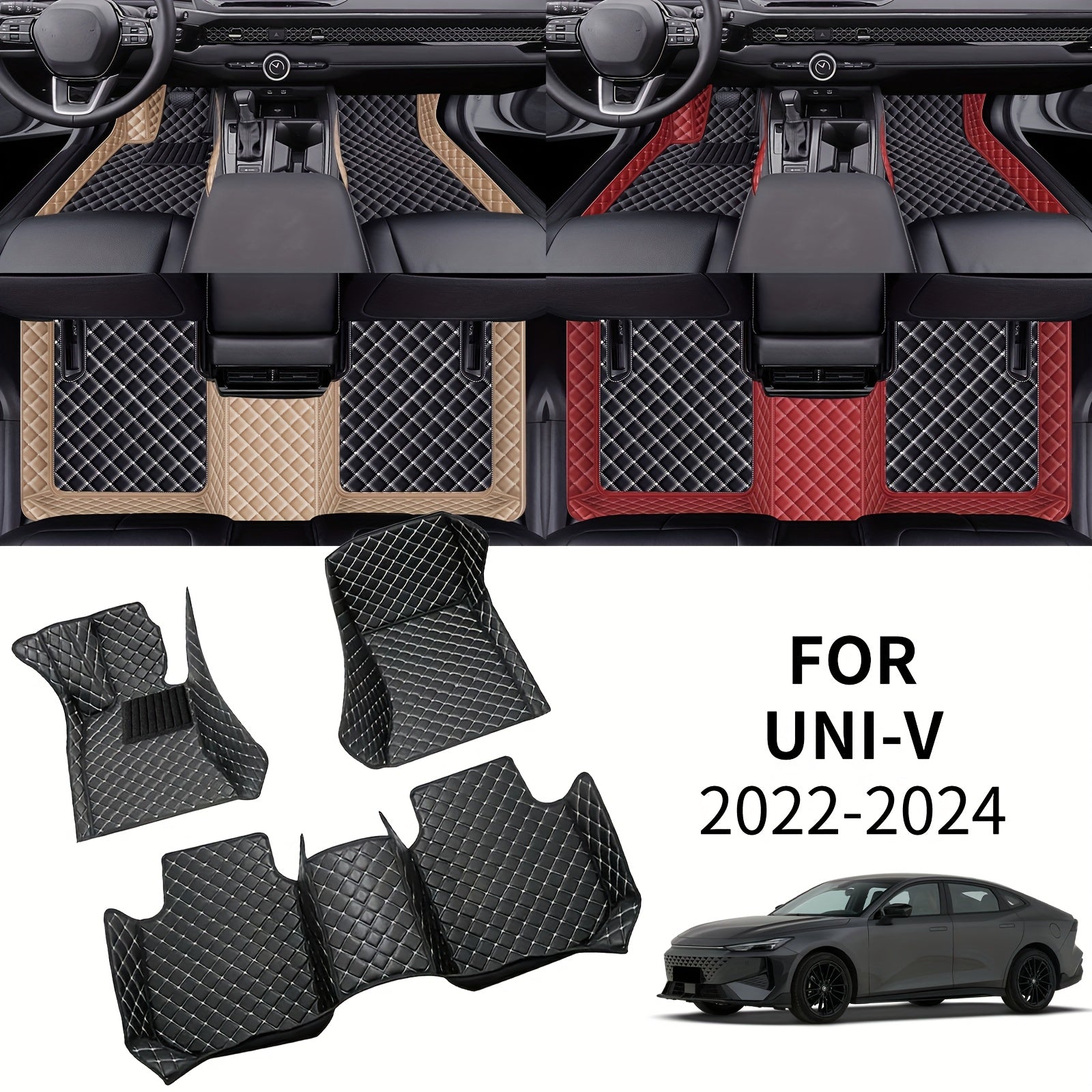 Car Floor Mats PUPU Leather Custom Fit for Left-Hand Drive Vehicles Durable Easy to Clean Three-Piece Set