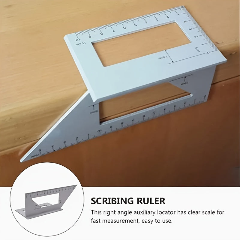 Aluminum Square Ruler for Woodworking 45°/90° Multi-Angle Measuring Tool