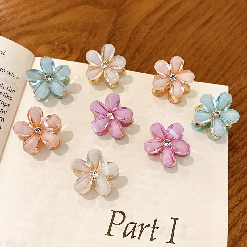 Set of 25 Sparkling Princess Hair Clips with Faux Pearls and Crystals for Flower Crowns and Bangs