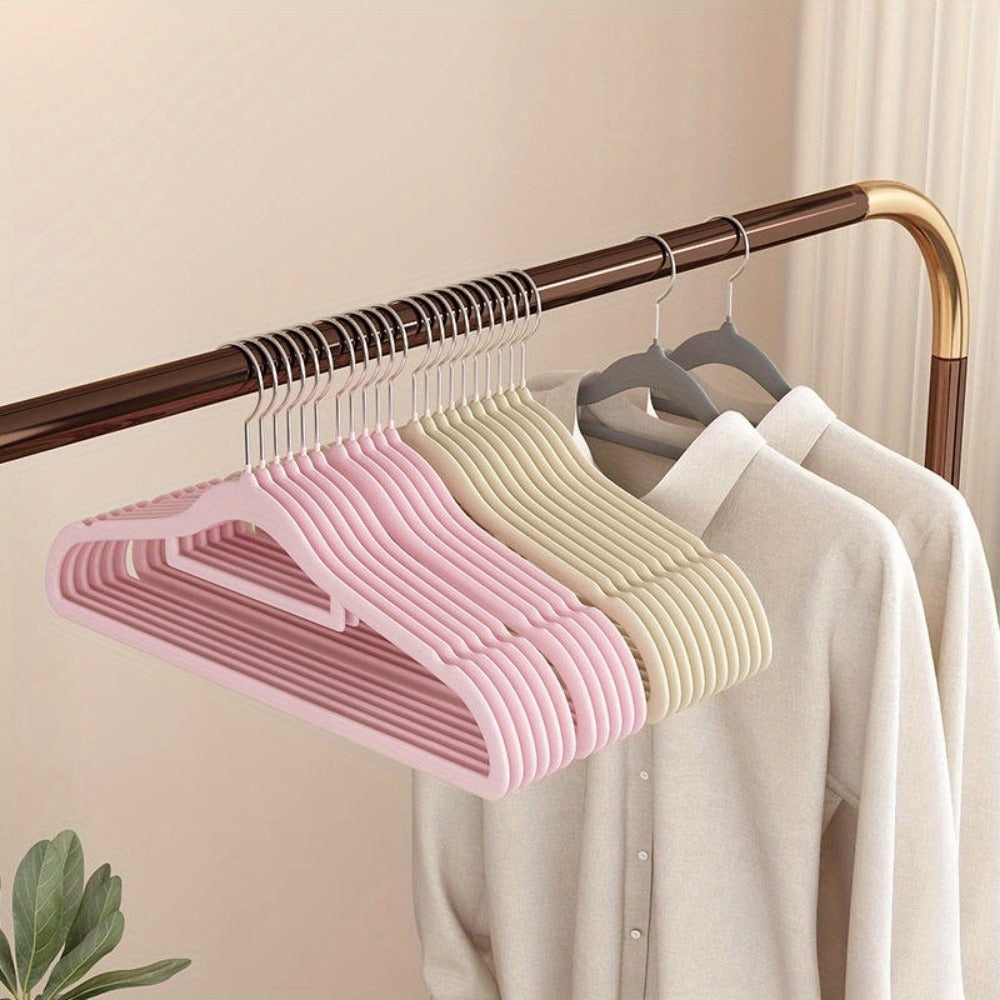 Set of 10 Velvet Hangers Non-Slip Tie Bar Swivel Hooks for Coats and Clothes