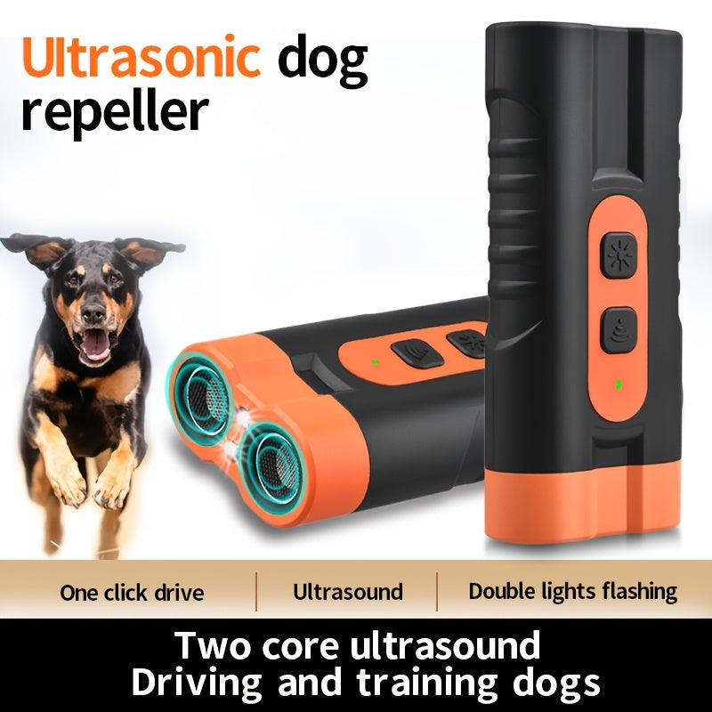 Dual-Head Ultrasonic Dog Repeller Long-Range Bark Control Scare Device