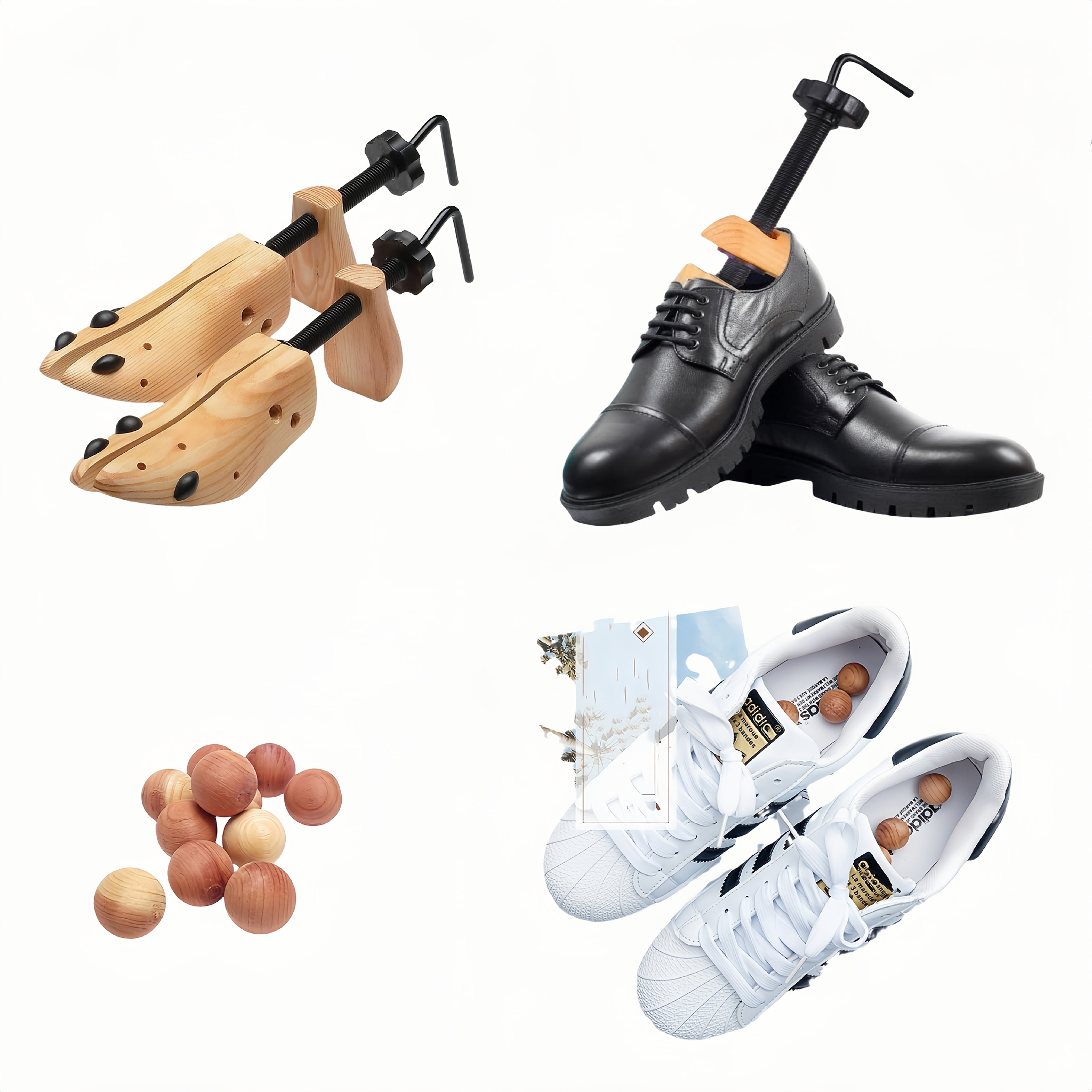 Men Women Wooden Shoe Stretchers 2-Way Width Length Shoe Maintainers