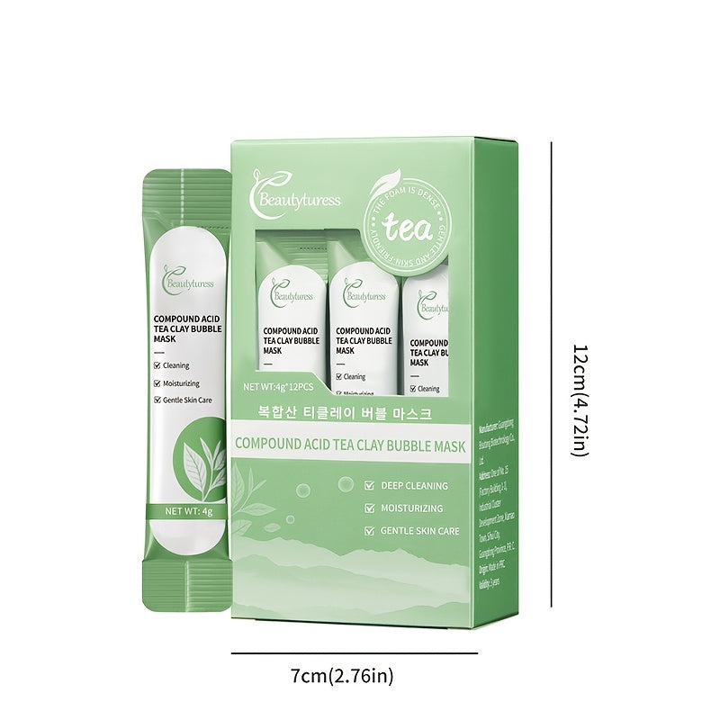 12-Piece Hydrating Tea Tree Bubble Mask Set for All Skin Types