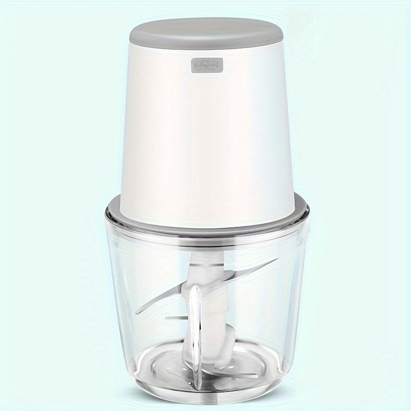 Picadora eléctrica de alimentos, molinillo de carne de acero inoxidable, 8 tazas, 148W, recarga USB