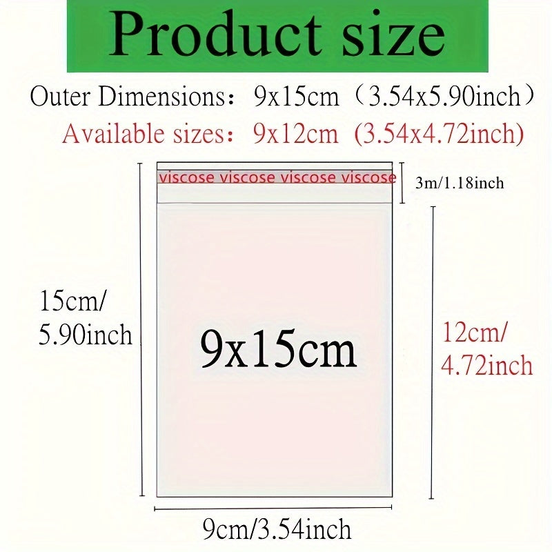 O'z-o'zidan yopishqoq shaffof sellofan sumka muhrlangan zargarlik yoki shirinlik sovg'asi uchun.