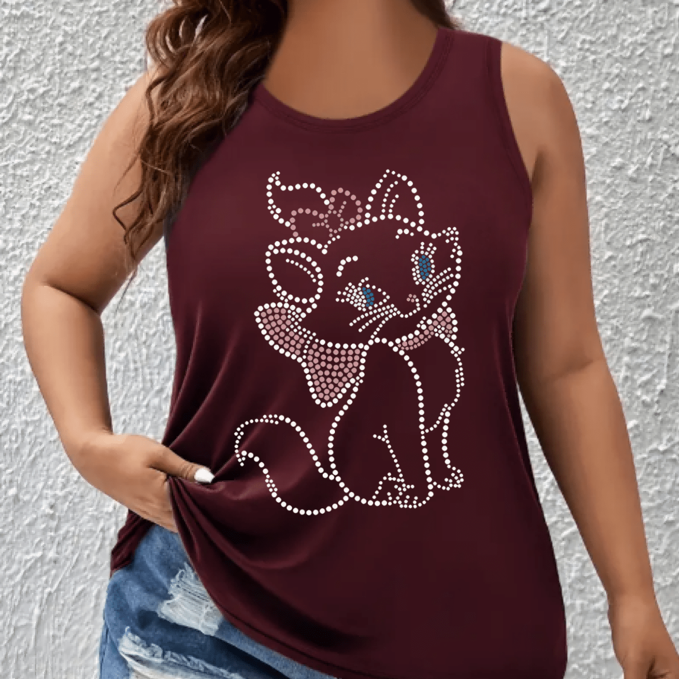 Women's Plus Size Sleeveless Tank Top Breathable Cotton Casual Summer Top