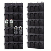 Over-the-Door Shoe Storage Bag with 24 Mesh Pockets for Closet Organization