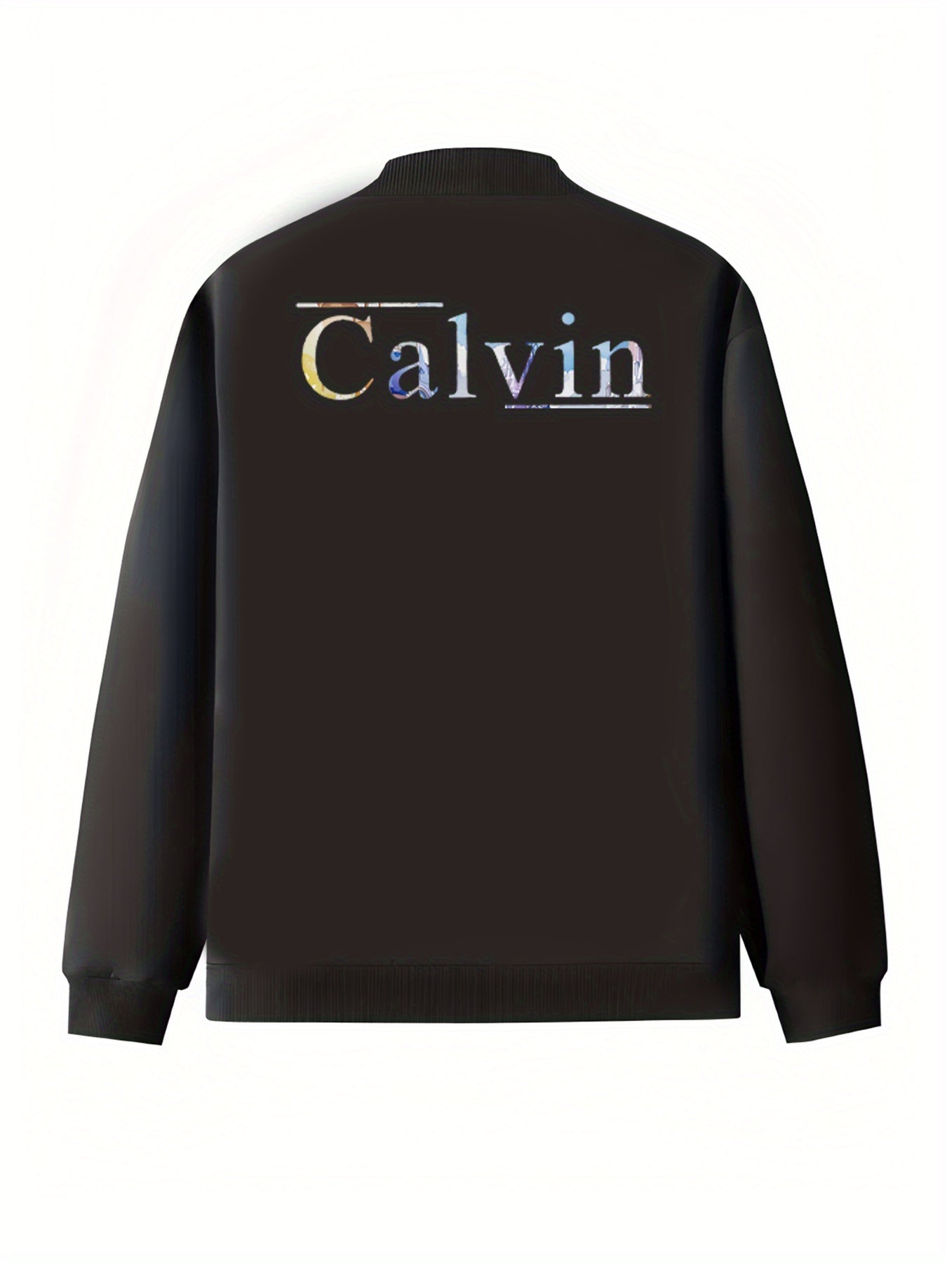 Plus Size Women's Casual Baseball Collar Jacket Black White Contrast Zipper Pockets