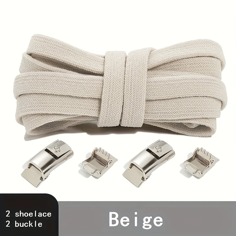 Unisex Spandex No-Tie Elastic Shoelaces Quick-Release Athletic Shoe Laces