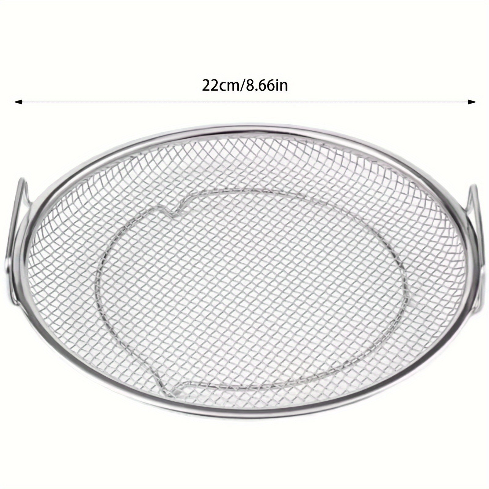 Stainless Steel Food Strainer with Handles for Oil Draining and Cooking
