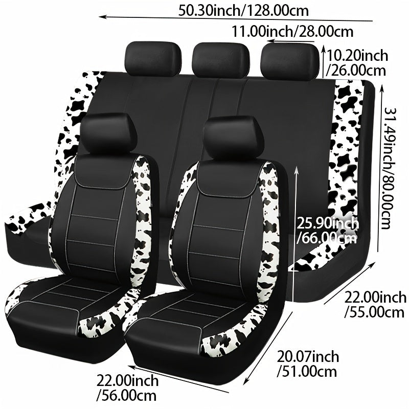 Universal PVC Leather Car Seat Cover Set Airbag Safe Dust and Dirt Protection