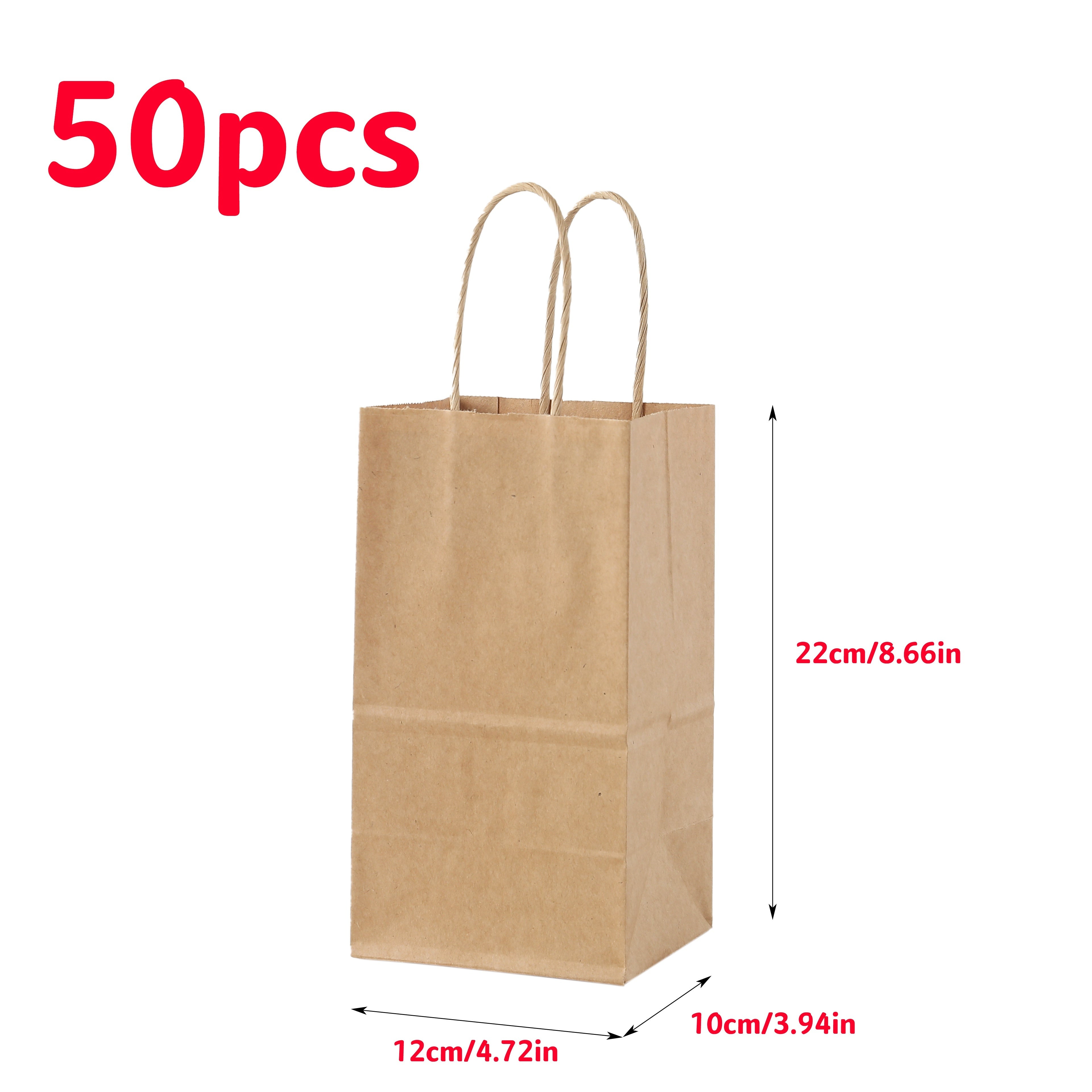 Bolsas de papel Kraft a granel para regalos en diferentes tamaños para compras minoristas y embalaje