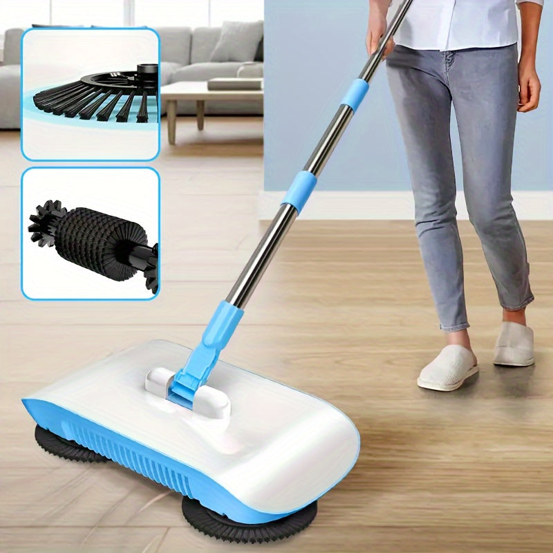 2-in-1 Automatic Household Sweeper Mop with Dustpan and Windproof Broom