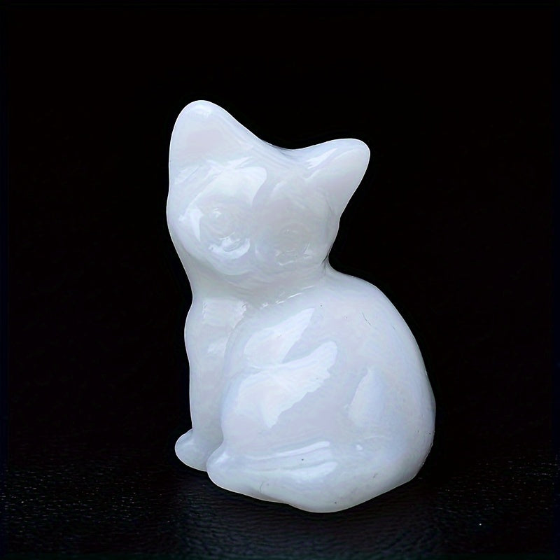 Фигурка кошки из натурального кристалла для карманов и комнат, подарок