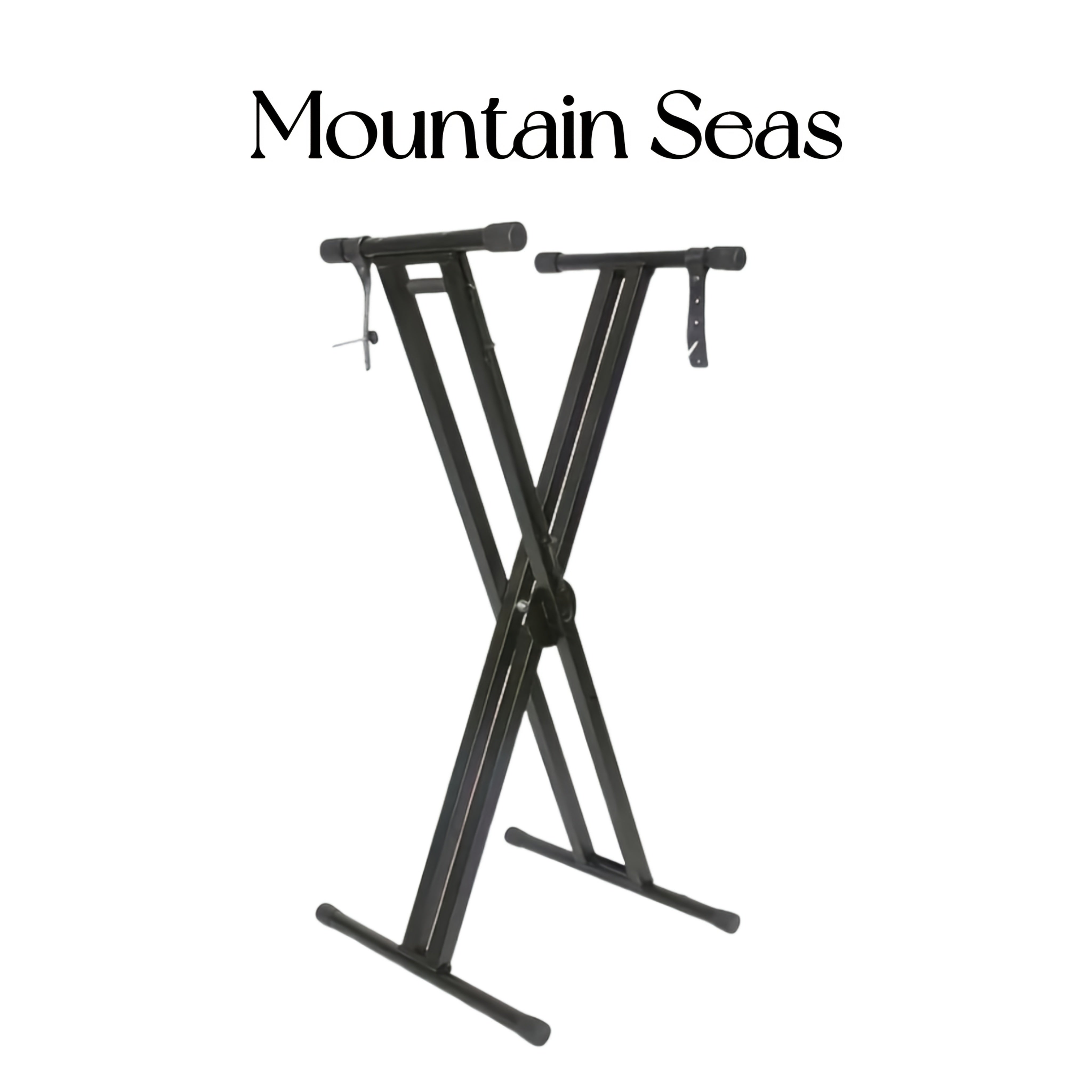 Soporte para teclado de aleación negra plegable, ajustable en altura, portátil, para piano y sintetizador