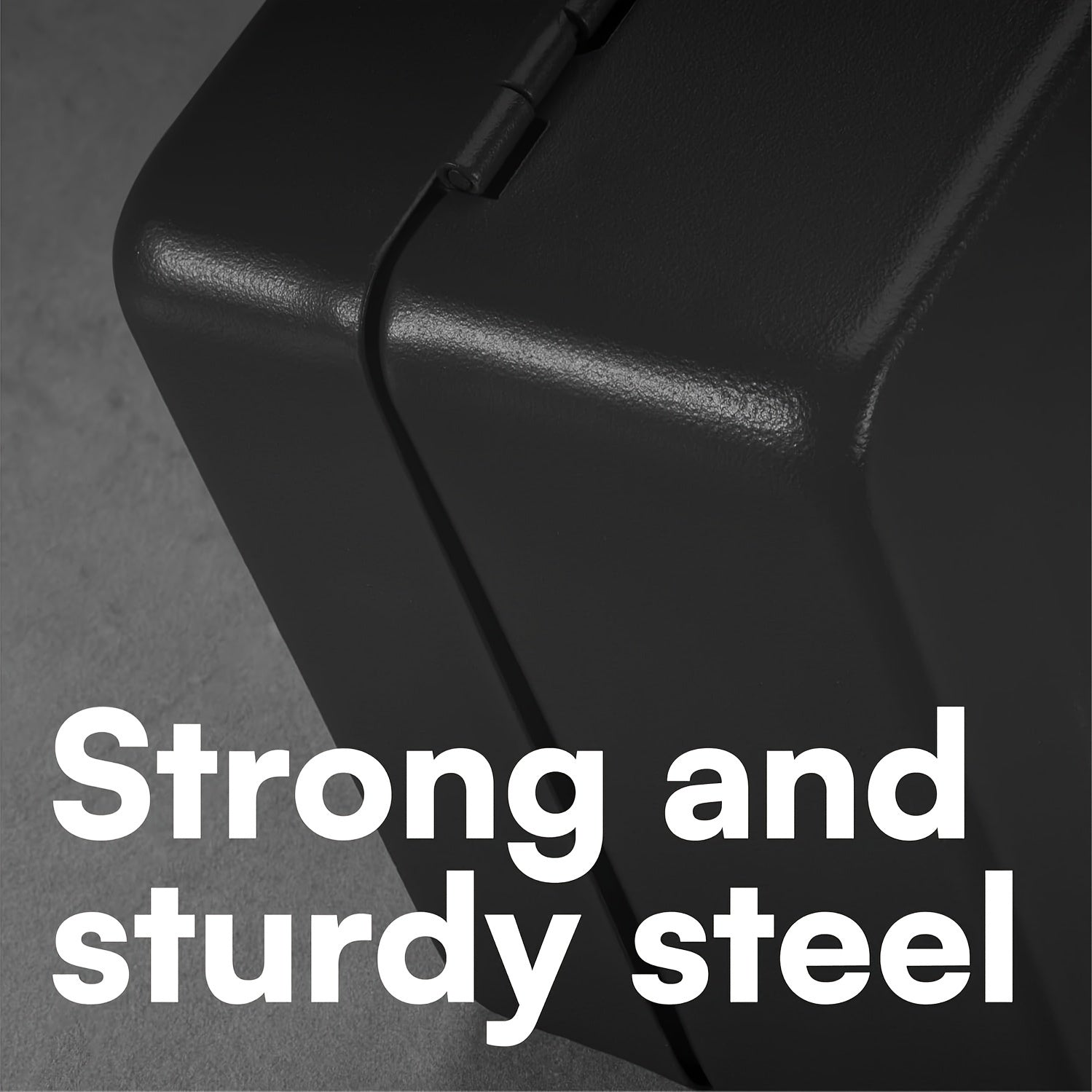 Caja de dinero de metal negra impermeable con cerradura de llave y bandeja extraíble de 6 pulgadas