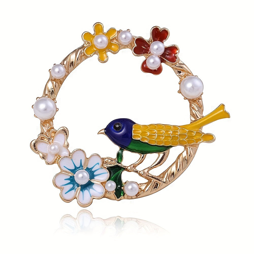 Retro Butterfly and Flower Brooch Alloy Jewelry for Women Stylish Accessory