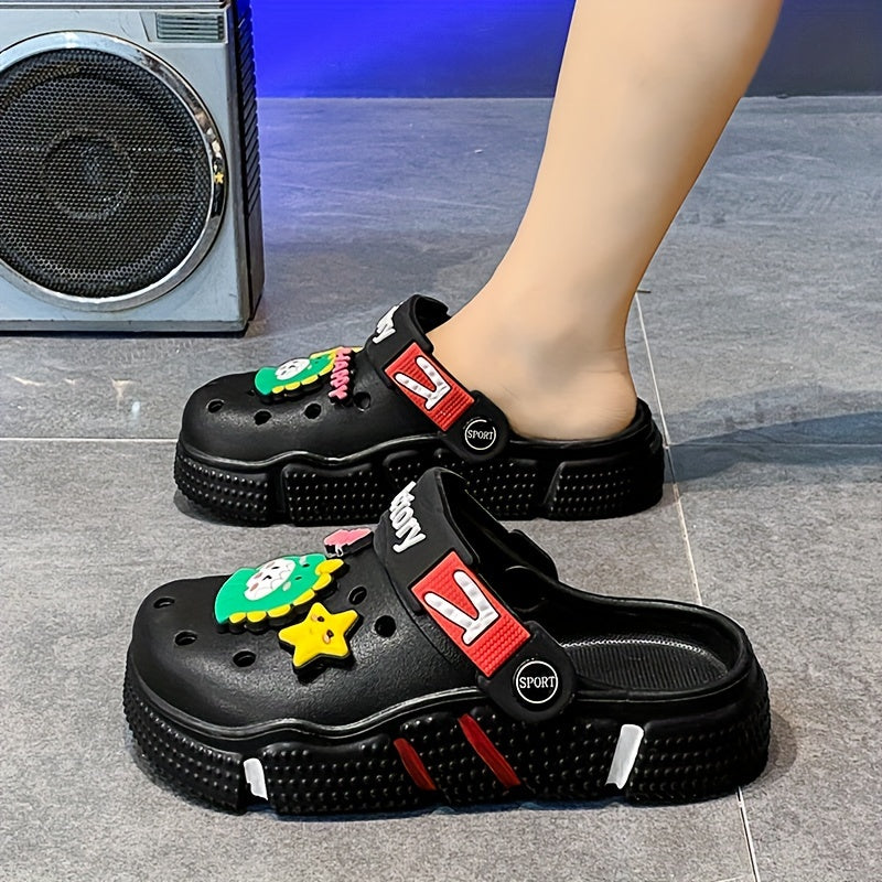 Yozgi qopqoq poyabzallari bolalar uchun, yoqimli multfilm charm bilan, ochiq havoda faoliyatlar uchun mukammal