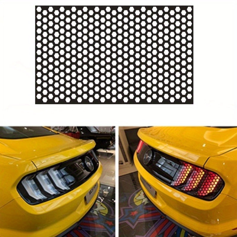 Car Vinyl Stickers Red and Black Honeycomb Pattern for Tail Lights