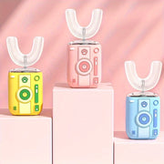 Cepillo de dientes eléctrico en forma de U para niños con 6 modos de limpieza y batería recargable