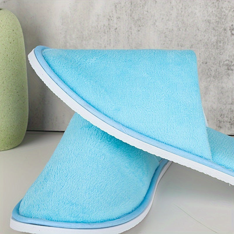 Women Coral Fleece Disposable Slippers Thick Warm Soft Winter