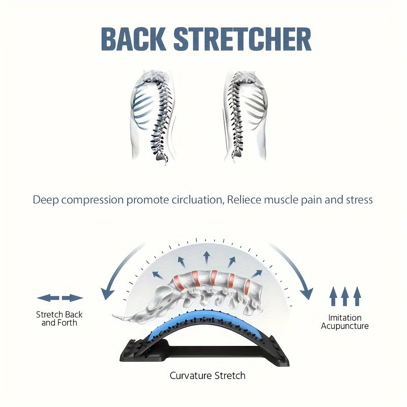 Adjustable Back Stretcher for Low Back Pain Relief Spine Decompression Massage Device