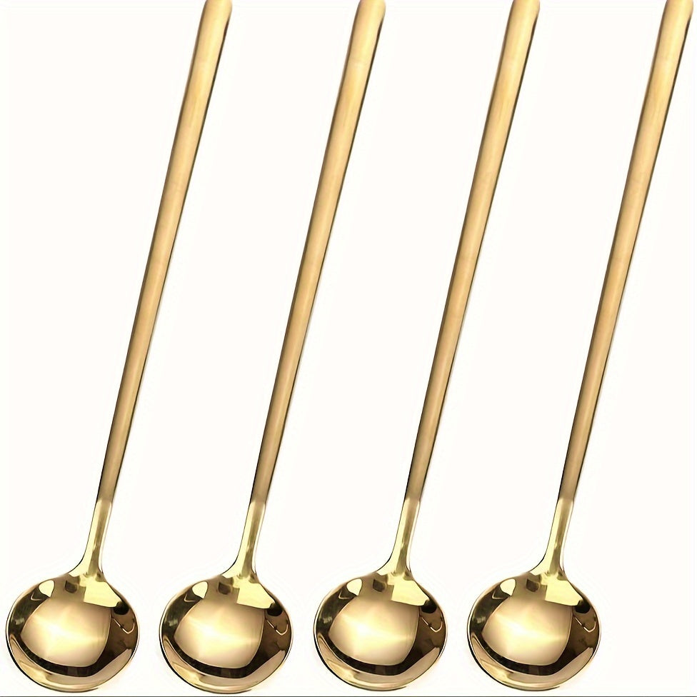Titanium Gold Long Handle Coffee Spoon Stainless Steel for Stirring Coffee Honey