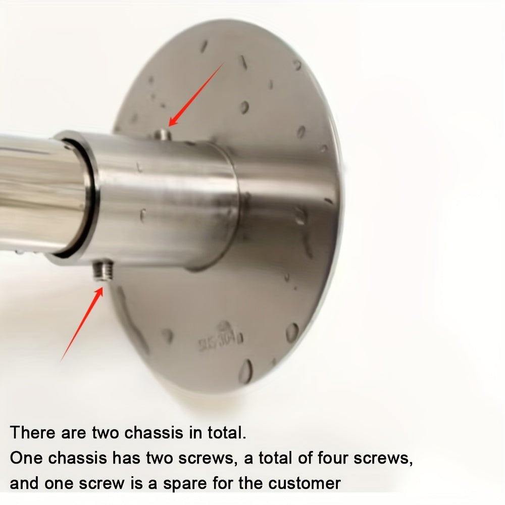 Oson o'rnatish uchun burg'ulashsiz moslashuvchan L-shaklidagi zanglamas po'latdan yasalgan dush pardasi tutqichi. Hammomlar, kiyim do'konlari va shaxsiy joylarda foydalanish uchun sozlanadigan o'lcham. O'rnatish uchun 5 ta vintni o'z ichiga oladi.