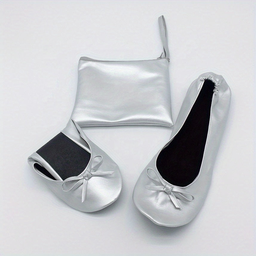 Women's Foldable Ballet Flats Wedding Party Roll-Up Slippers Comfortable Shoes