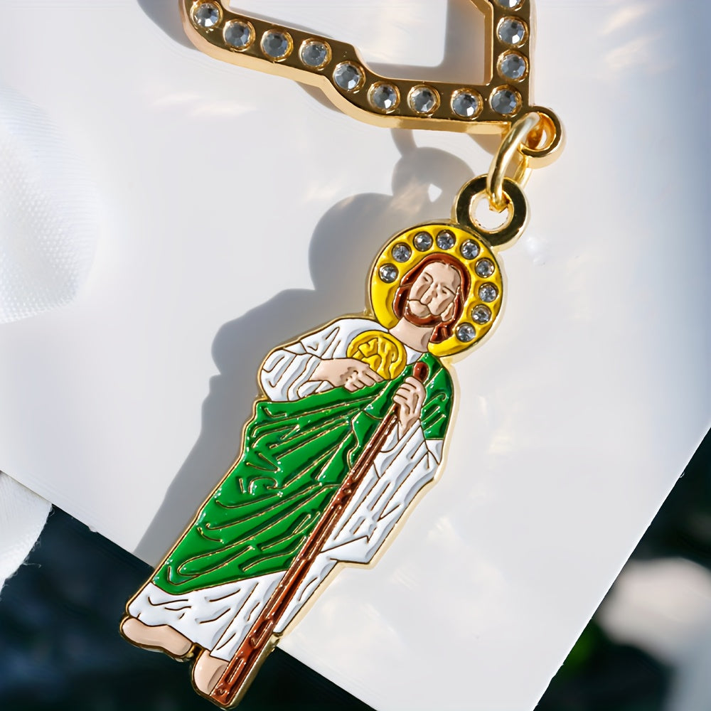 Men's Religious Baseball Cap with Decorative Pendant Pin Badge