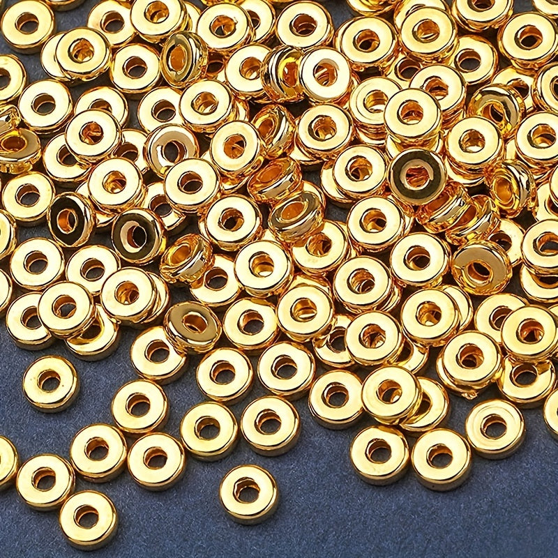 500 Pieces 6mm Gold Flat Round Spacer Beads for Jewelry Making Bracelets Necklaces Earrings